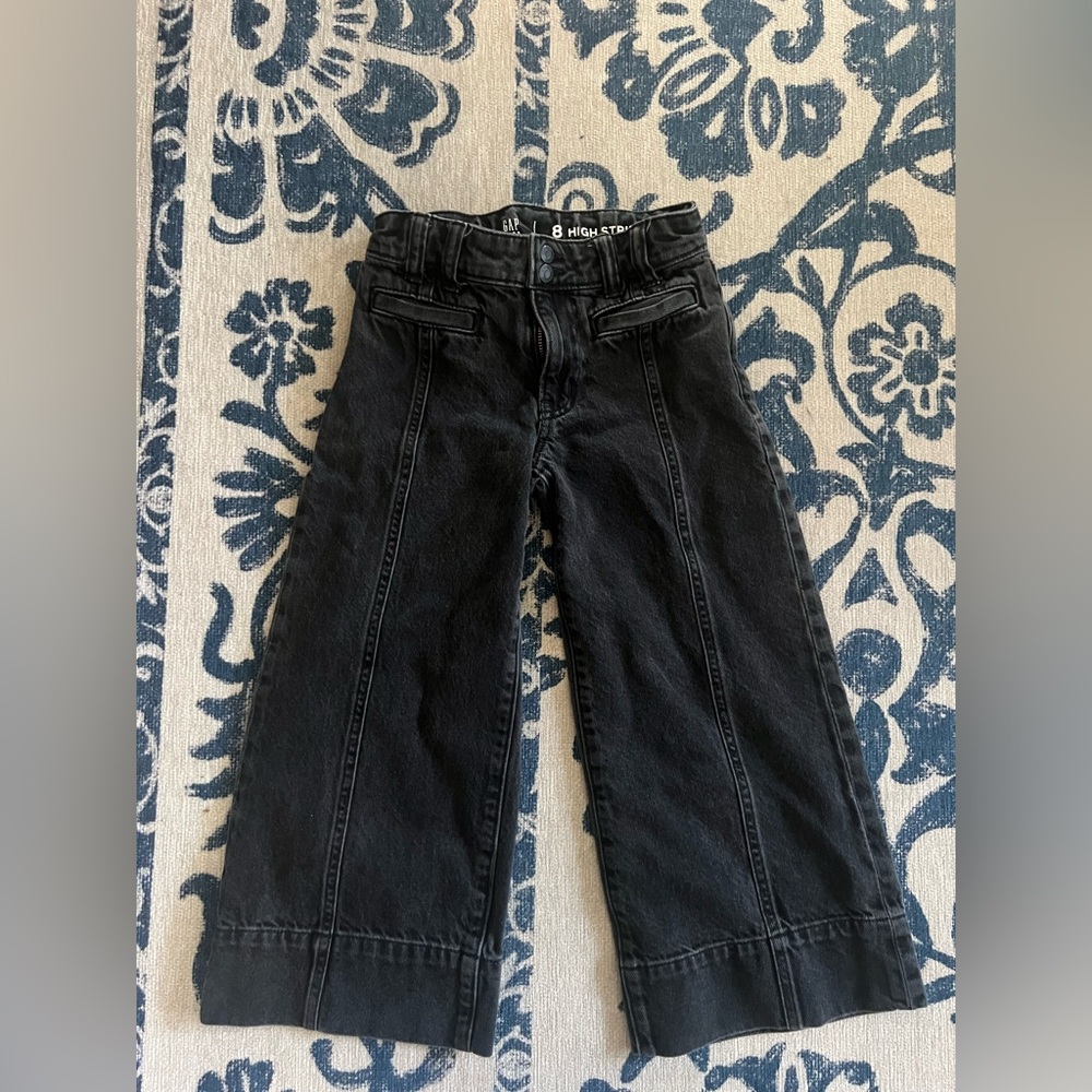 GAP Kids Black Wide-Leg Jeans- adjustable waist